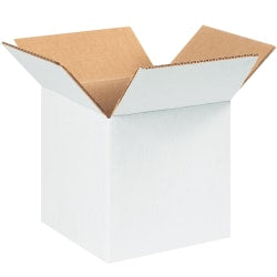 Partners Brand Corrugated Boxes, 7in x 7in x 7in, White, Pack Of 25 Boxes