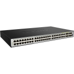 D-Link 52-Port Layer 3 Stackable Managed Gigabit Switch including 4 10GbE Ports - 48 Ports - Manageable - Gigabit Ethernet, 10 Gigabit Ethernet - 10/100/1000Base-TX, 10GBase-LR, 10GBase-SR, 1000Base-SX, 1000Base-LX - 3 Layer Supported