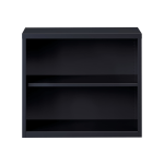 Hirsh 30inH 2-Shelf Metal Bookcase, Black