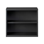 Hirsh 30inH 2-Shelf Metal Bookcase, Charcoal