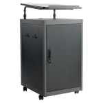 National Public Seating Oklahoma Sound Teachers WorkPod Lectern, 41inH x 20inW x 24inD, Charcoal Slate