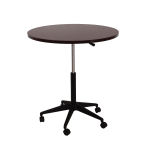 Boss Mobile Round Height-Adjustable Table, Mahogany/Black