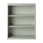 Hirsh 42inH 3-Shelf Metal Bookcase, Light Gray