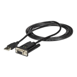 StarTech.com USB to Serial RS232 Adapter - DB9 Serial DCE Adapter Cable with FTDI - Null Modem - USB 1.1 / 2.0 - Bus-Powered (ICUSB232FTN) - Serial adapter - USB 2.0 - RS-232 - black