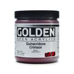 Golden OPEN Acrylic Paint, 8 Oz Jar, Quinacridone/Nickel Azo Gold