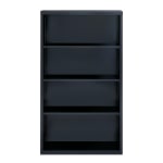 Hirsh 60inH 4-Shelf Metal Bookcase, Black