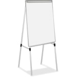 MasterVision Quadpod Presentation Easel - 28in (2.3 ft) Width x 40.5in (3.4 ft) Height - White Surface - Gray Aluminum Frame - Rectangle - Floor Standing, Tabletop