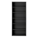 Hirsh 82inH 6-Shelf Metal Bookcase, Charcoal