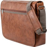 Bugatti Valentino Vegan Leather Messenger Bag With 15.6in Laptop Pocket, Cognac