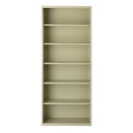 Hirsh 82inH 6-Shelf Metal Bookcase, Putty