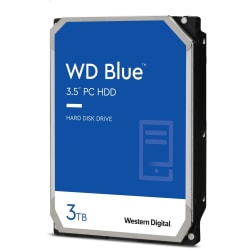 Western Digital Blue WD30EZAZ 3 TB Hard Drive - 3.5in Internal - SATA (SATA/600) - Desktop PC, Storage System Device Supported - 5400rpm - 2 Year Warranty - Bulk