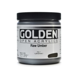 Golden OPEN Acrylic Paint, 8 Oz Jar, Raw Sienna