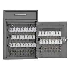 Mail Boss Key Boss High Security Locking Key Cabinet/Drop Box, 16-1/4inH x 11-1/4inW x 4-3/4inD, Granite