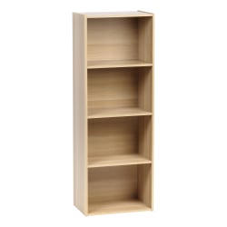 IRIS 46inH 4-Tier Storage-Shelf, Light Brown