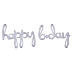 Amscan "Happy B-Day" Cursive Balloon Banner, 76in x 27in, Prismatic Silver