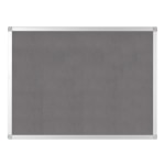 Bi silque Ayda Bulletin Board, 36in x 24in, Aluminum Frame With Silver Finish