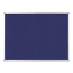 Bi silque Ayda Bulletin Board, 36in x 48in, Aluminum Frame With Blue/Silver Finish