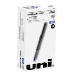 uni-ball Vision Liquid Ink Rollerball Pens, Bold Point, 1.0 mm, Blue Barrel, Blue Ink, Pack Of 12 Pens