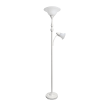 Lalia Home Torchiere Floor Lamp With Reading Light, 71inH, White