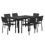 KFI Studios Eveleen 7-Piece Outdoor Patio Set, 45-5/8inH x 30inW x 30inD, Black