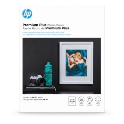 HP Premium Plus Photo Paper for Inkjet Printers, Glossy, 5in x 7in, 80 Lb., Pack Of 60 Sheets (CR669A)