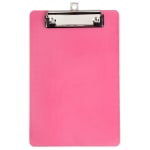 JAM Paper Plastic Mini Clipboard, 6in x 9in, Pink