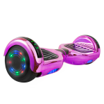 AOB Hoverboard With Bluetooth Speakers, 7inH x 27inW x 7-5/16inD, Purple/Chrome