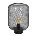 Simple Designs Metal Mesh Industrial Table Lamp, 12-3/16inH, Black