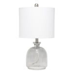 Lalia Home Hammered Glass Jar Table Lamp, 20inH, White Shade/Gray Base