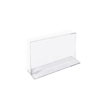 Azar Displays Double-Foot Acrylic Sign Holders, 4in x 6in, Clear, Pack Of 10