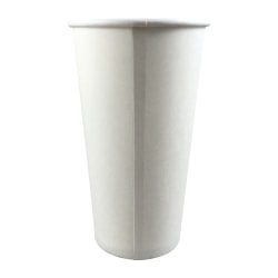 Generic Paper Cups Disposable Hot Cups, 20 Oz, White, Case Of 1,000