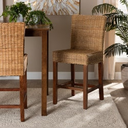 bali & pari Neola Rattan Bar Stool, Natural Brown