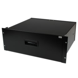 StarTech.com 4U Black Steel Storage Drawer For 19in Racks And Cabinets, Black