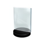 Azar Displays Acrylic Frames On Round Bases, Vertical, 5 1/2in x 8 1/2in, Clear/Black, Pack Of 10