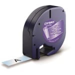 DYMO LetraTag Labelmaker Plastic Labels, 1/2inW x 13L , Clear, Pack Of 6