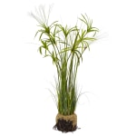 Nearly Natural Papyrus 48inH Plastic Plant Arrangement With Faux Soil Base, 48inH x 26inW x 26inD, Green