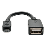 Eaton Tripp Lite Series Micro USB to USB OTG Host Adapter Cable, 5-Pin Micro USB B to USB A M/F, 6-in. (15.24 cm) - USB cable - Micro-USB Type B (M) to USB (F) - USB OTG - 5.9 in - black