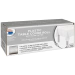 Amscan Boxed Plastic Table Roll, Frosty White, 54in x 126'