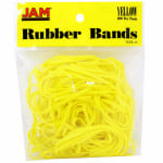 JAM Paper Rubber Bands, Size 33, Yellow, Bag Of 100 Rubber Bands