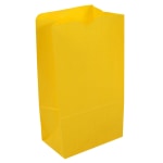 JAM Paper Kraft Lunch Bags, 11inH x 6inW x 3-3/4inD, Yellow, Box Of 500 Bags