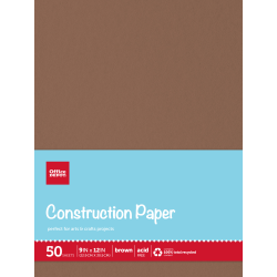 Office Depot Brand Construction Paper, 12in x 18in, 100% Recycled, Orange, Pack Of 50 Sheets