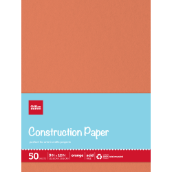 Office Depot Brand Construction Paper, 9in x 12in, 100% Recycled, Stone White, Pack Of 2,000 Sheets