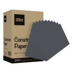 Office Depot Brand Construction Paper, 9in x 12in, 100% Recycled, Black, Pack Of 2,000 Sheets