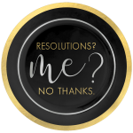 Amscan New Years Eve No Resolutions Plastic Plates, 7-1/2in, Black, Pack Of 20 Plates