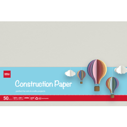 Office Depot Brand Construction Paper, 12in x 18in, 100% Recycled, Stone White, Pack Of 50 Sheets