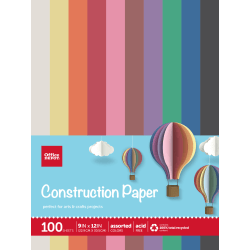 Office Depot Brand Construction Paper, 12in x 18in, 100% Recycled, Turquoise, Pack Of 50 Sheets