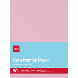 Office Depot Brand Construction Paper, 9in x 12in, 100% Recycled, Assorted Colors, Pack Of 300 Sheets