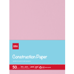 Office Depot Brand Construction Paper, 9in x 12in, 100% Recycled, Pink, Pack Of 50 Sheets