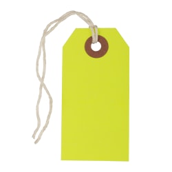 JAM Paper Small Gift Tags, 3-1/4in x 1-9/16in, Neon Red, Pack Of 10 Tags