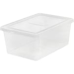 IRIS 17-quart Storage Box - External Dimensions: 17.5in Length x 12in Width x 17.5in Depth x 7in Height - 4.25 gal - Snap-in Lid Closure - Stackable - Plastic - Clear - For Scissors, Notebook, Office Supplies, Sweater, Purse, Towel, Stapler - 1 Each